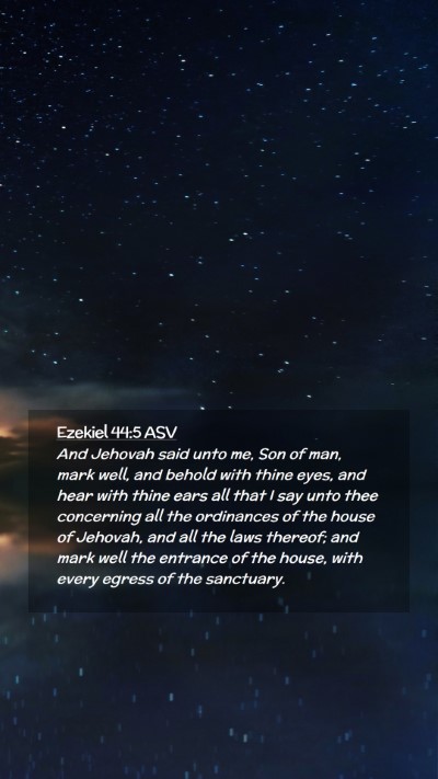 Picture 02 - Ezekiel 44:5 ASV Mobile Phone Wallpaper - And Jehovah said unto me, Son of man, mark well, - Mobile Bible Verse Wallpaper