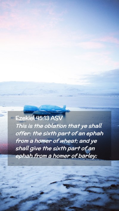 Picture 02 - Ezekiel 45:13 ASV Mobile Phone Wallpaper - This is the oblation that ye shall offer: the - Mobile Bible Verse Wallpaper