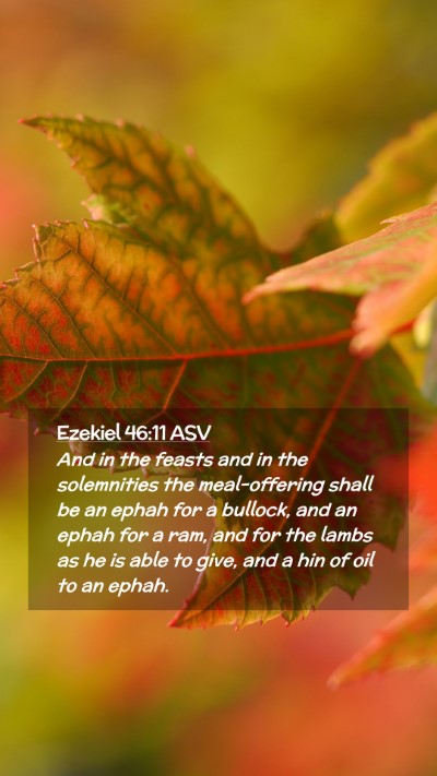 Picture 02 - Ezekiel 46:11 ASV Mobile Phone Wallpaper - And in the feasts and in the solemnities the - Mobile Bible Verse Wallpaper