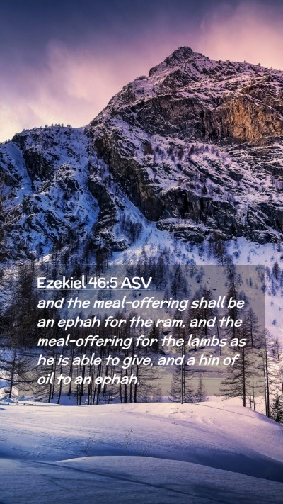 Picture 02 - Ezekiel 46:5 ASV Mobile Phone Wallpaper - and the meal-offering shall be an ephah for the - Mobile Bible Verse Wallpaper