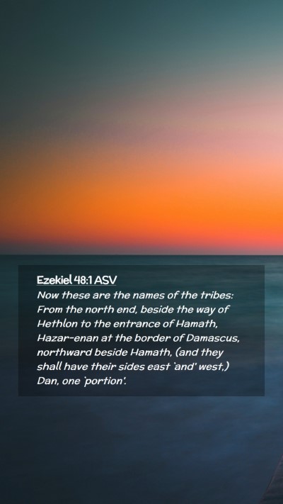 Picture 02 - Ezekiel 48:1 ASV Mobile Phone Wallpaper - Now these are the names of the tribes: From the - Mobile Bible Verse Wallpaper