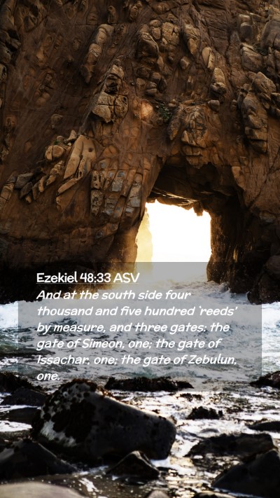 Picture 02 - Ezekiel 48:33 ASV Mobile Phone Wallpaper - And at the south side four thousand and five - Mobile Bible Verse Wallpaper