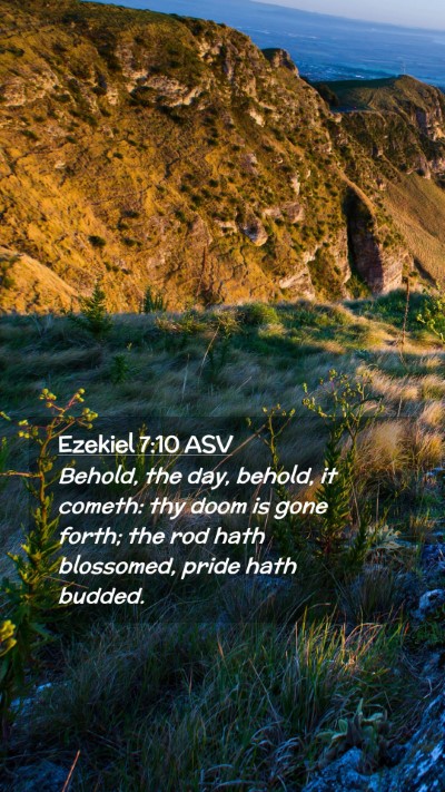Picture 02 - Ezekiel 7:10 ASV Mobile Phone Wallpaper - Behold, the day, behold, it cometh: thy doom is - Mobile Bible Verse Wallpaper