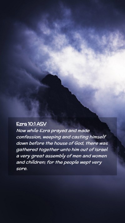Picture 02 - Ezra 10:1 ASV Mobile Phone Wallpaper - Now while Ezra prayed and made confession, - Mobile Bible Verse Wallpaper