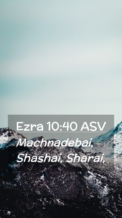 Picture 02 - Ezra 10:40 ASV Mobile Phone Wallpaper - Machnadebai, Shashai, - Mobile Bible Verse Wallpaper