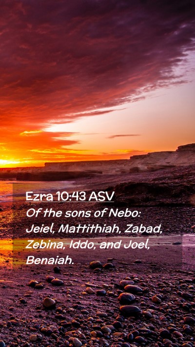 Picture 02 - Ezra 10:43 ASV Mobile Phone Wallpaper - Of the sons of Nebo: Jeiel, Mattithiah, Zabad, - Mobile Bible Verse Wallpaper