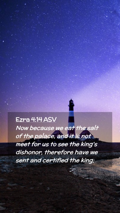 Picture 02 - Ezra 4:14 ASV Mobile Phone Wallpaper - Now because we eat the salt of the palace, and it - Mobile Bible Verse Wallpaper