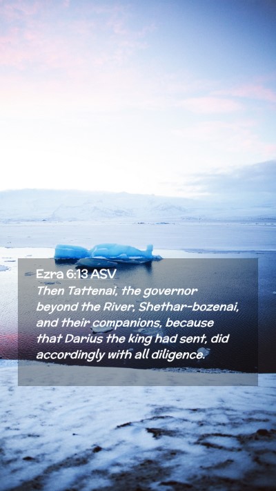 Picture 02 - Ezra 6:13 ASV Mobile Phone Wallpaper - Then Tattenai, the governor beyond the River, - Mobile Bible Verse Wallpaper