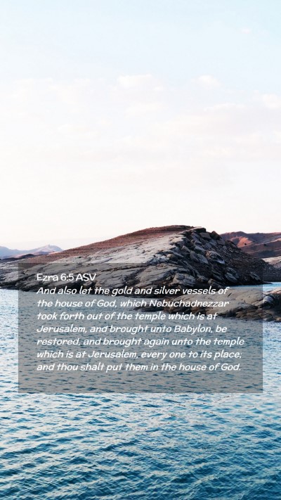 Picture 02 - Ezra 6:5 ASV Mobile Phone Wallpaper - And also let the gold and silver vessels of the - Mobile Bible Verse Wallpaper
