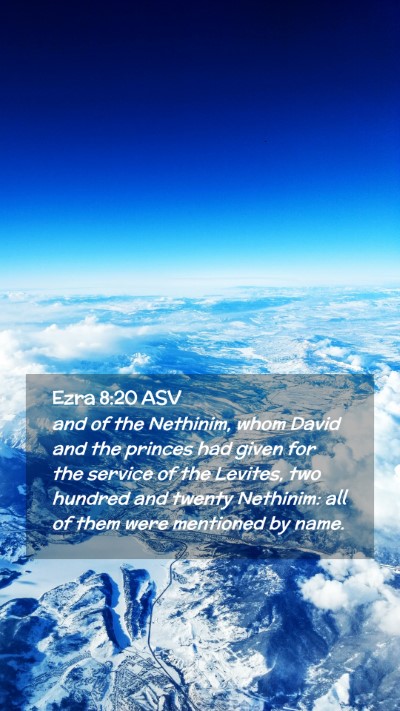 Picture 02 - Ezra 8:20 ASV Mobile Phone Wallpaper - and of the Nethinim, whom David and the princes - Mobile Bible Verse Wallpaper