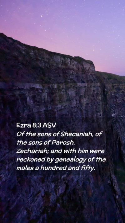 Picture 02 - Ezra 8:3 ASV Mobile Phone Wallpaper - Of the sons of Shecaniah, of the sons of Parosh, - Mobile Bible Verse Wallpaper