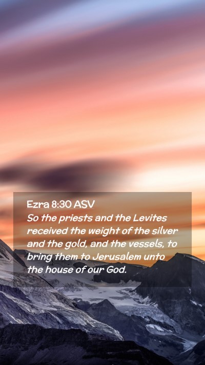 Picture 02 - Ezra 8:30 ASV Mobile Phone Wallpaper - So the priests and the Levites received the - Mobile Bible Verse Wallpaper