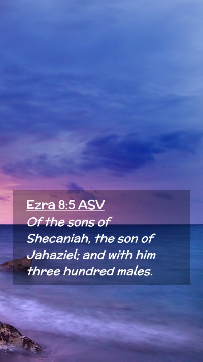 Picture 02 - Ezra 8:5 ASV Mobile Phone Wallpaper - Of the sons of Shecaniah, the son of Jahaziel; - Mobile Bible Verse Wallpaper
