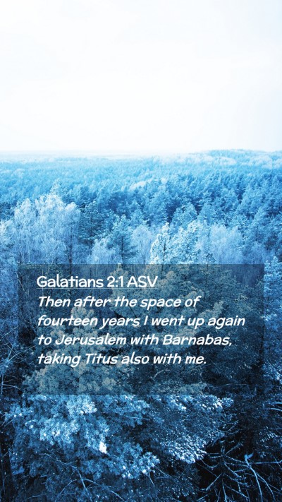 Picture 02 - Galatians 2:1 ASV Mobile Phone Wallpaper - Then after the space of fourteen years I went up - Mobile Bible Verse Wallpaper