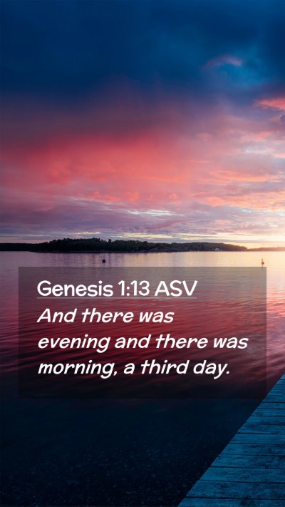 Picture 02 - Genesis 1:13 ASV Mobile Phone Wallpaper - And there was evening and there was morning, a - Mobile Bible Verse Wallpaper