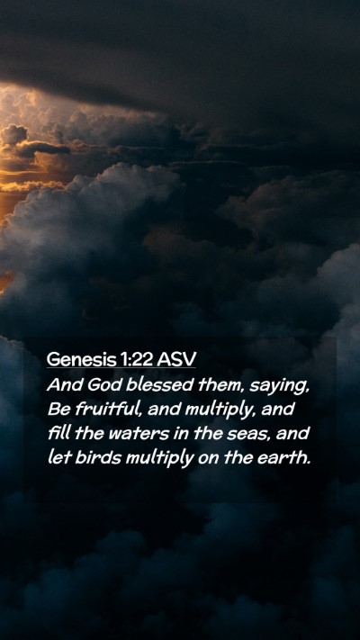Picture 02 - Genesis 1:22 ASV Mobile Phone Wallpaper - And God blessed them, saying, Be fruitful, and - Mobile Bible Verse Wallpaper