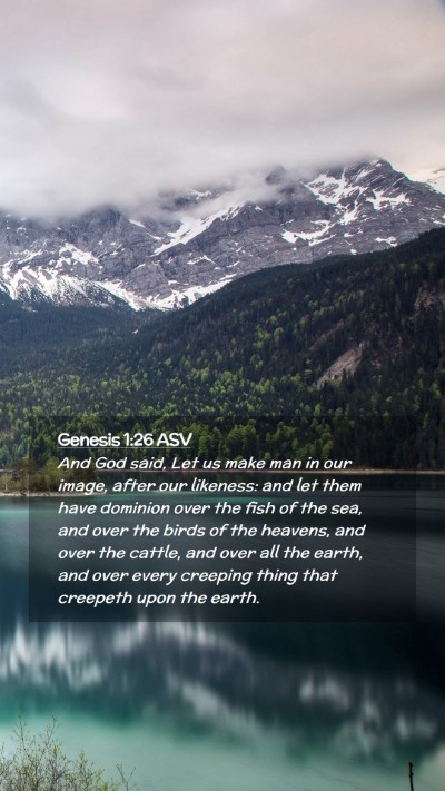 Picture 02 - Genesis 1:26 ASV Mobile Phone Wallpaper - And God said, Let us make man in our image, after - Mobile Bible Verse Wallpaper