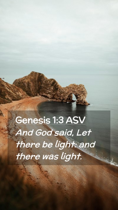 Picture 02 - Genesis 1:3 ASV Mobile Phone Wallpaper - And God said, Let there be light: and there was - Mobile Bible Verse Wallpaper