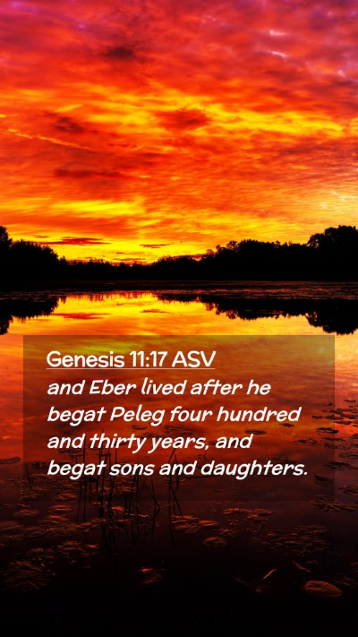 Picture 02 - Genesis 11:17 ASV Mobile Phone Wallpaper - and Eber lived after he begat Peleg four hundred - Mobile Bible Verse Wallpaper
