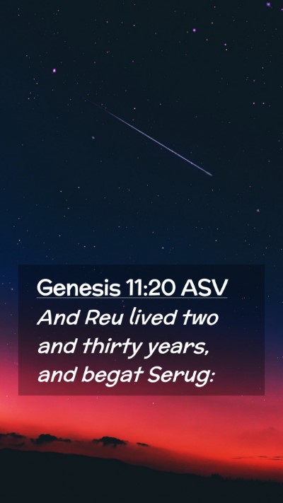 Picture 02 - Genesis 11:20 ASV Mobile Phone Wallpaper - And Reu lived two and thirty years, and begat - Mobile Bible Verse Wallpaper