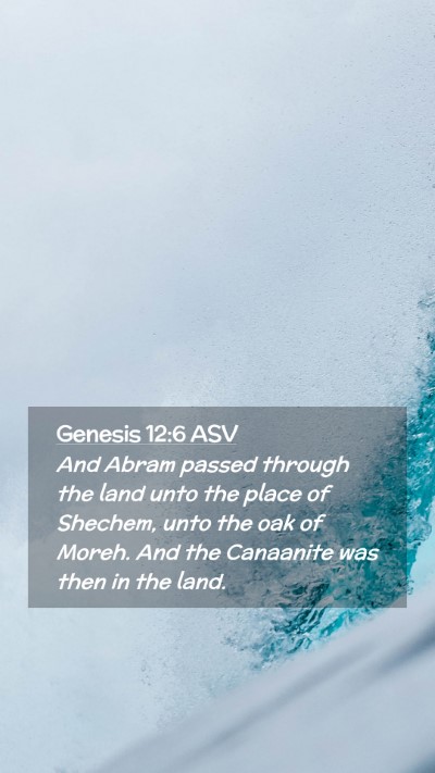Picture 02 - Genesis 12:6 ASV Mobile Phone Wallpaper - And Abram passed through the land unto the place - Mobile Bible Verse Wallpaper