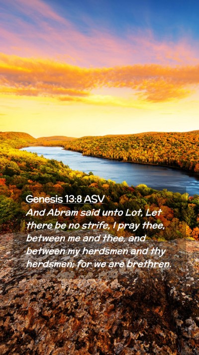 Picture 02 - Genesis 13:8 ASV Mobile Phone Wallpaper - And Abram said unto Lot, Let there be no strife, - Mobile Bible Verse Wallpaper