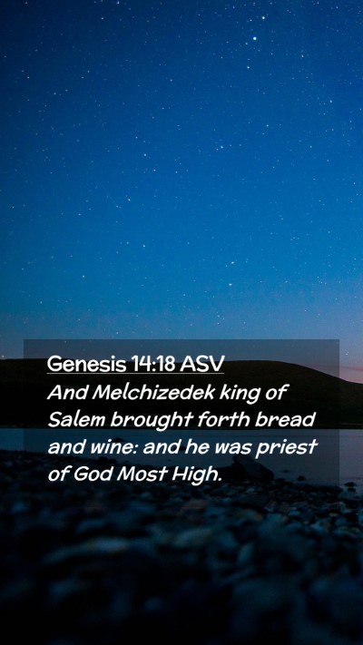 Picture 02 - Genesis 14:18 ASV Mobile Phone Wallpaper - And Melchizedek king of Salem brought forth bread - Mobile Bible Verse Wallpaper