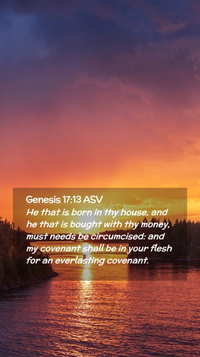 Picture 02 - Genesis 17:13 ASV Mobile Phone Wallpaper - He that is born in thy house, and he that is - Mobile Bible Verse Wallpaper