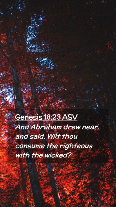 Picture 02 - Genesis 18:23 ASV Mobile Phone Wallpaper - And Abraham drew near, and said, Wilt thou - Mobile Bible Verse Wallpaper