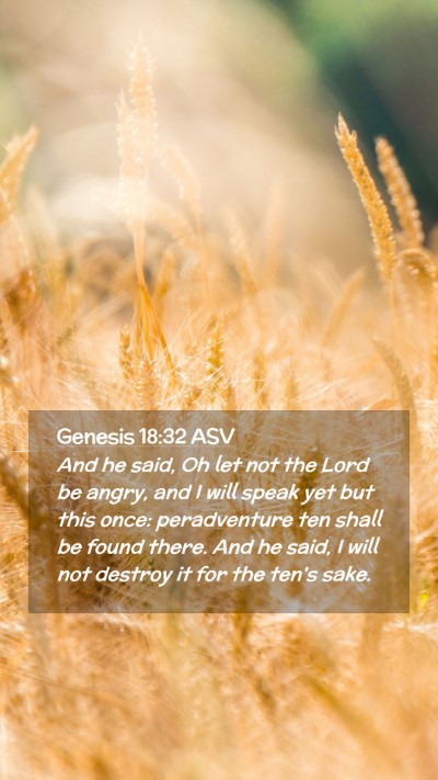 Picture 02 - Genesis 18:32 ASV Mobile Phone Wallpaper - And he said, Oh let not the Lord be angry, and I - Mobile Bible Verse Wallpaper