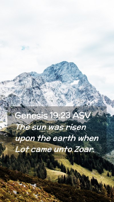 Picture 02 - Genesis 19:23 ASV Mobile Phone Wallpaper - The sun was risen upon the earth when Lot came - Mobile Bible Verse Wallpaper