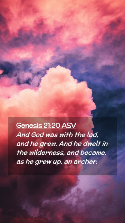 Picture 02 - Genesis 21:20 ASV Mobile Phone Wallpaper - And God was with the lad, and he grew. And he - Mobile Bible Verse Wallpaper