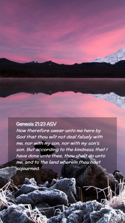 Picture 02 - Genesis 21:23 ASV Mobile Phone Wallpaper - Now therefore swear unto me here by God that thou - Mobile Bible Verse Wallpaper