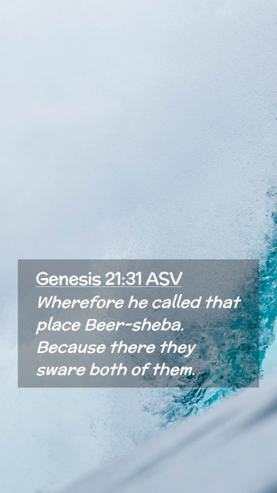 Picture 02 - Genesis 21:31 ASV Mobile Phone Wallpaper - Wherefore he called that place Beer-sheba. - Mobile Bible Verse Wallpaper