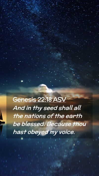 Picture 02 - Genesis 22:18 ASV Mobile Phone Wallpaper - And in thy seed shall all the nations of the - Mobile Bible Verse Wallpaper