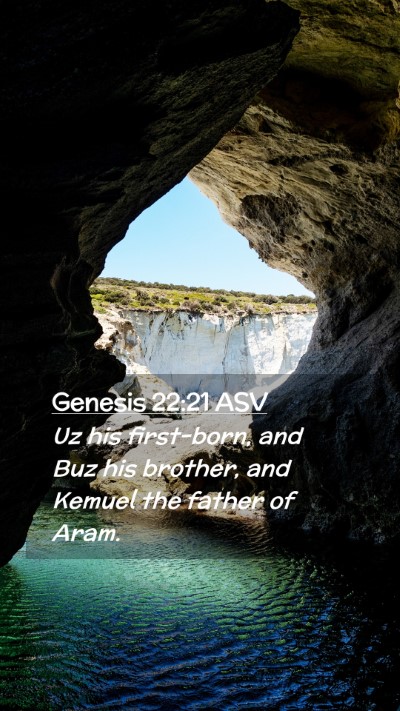 Picture 02 - Genesis 22:21 ASV Mobile Phone Wallpaper - Uz his first-born, and Buz his brother, and - Mobile Bible Verse Wallpaper