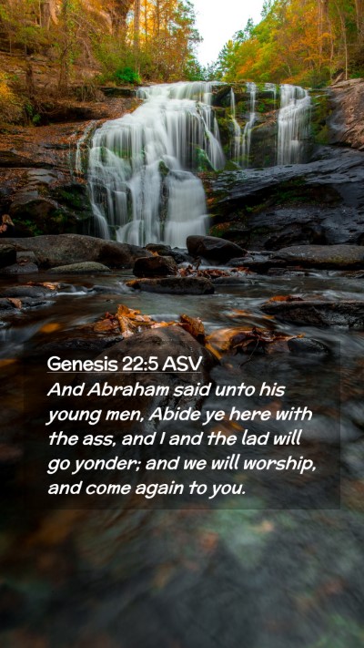 Picture 02 - Genesis 22:5 ASV Mobile Phone Wallpaper - And Abraham said unto his young men, Abide ye - Mobile Bible Verse Wallpaper