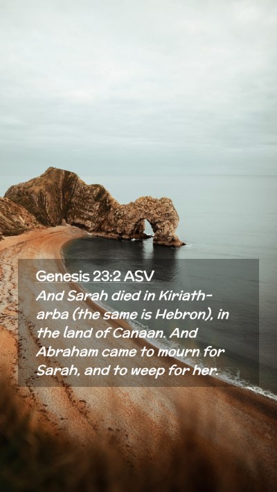 Picture 02 - Genesis 23:2 ASV Mobile Phone Wallpaper - And Sarah died in Kiriath-arba (the same is - Mobile Bible Verse Wallpaper