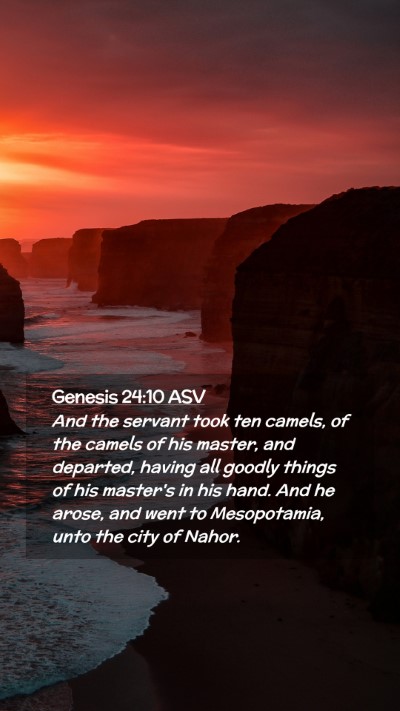 Picture 02 - Genesis 24:10 ASV Mobile Phone Wallpaper - And the servant took ten camels, of the camels of - Mobile Bible Verse Wallpaper