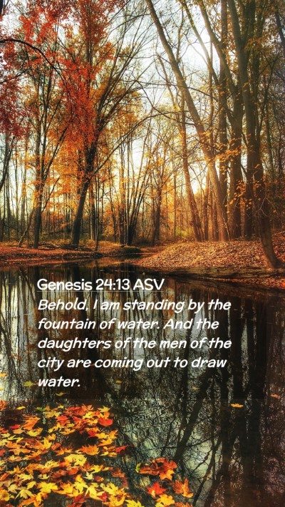 Picture 02 - Genesis 24:13 ASV Mobile Phone Wallpaper - Behold, I am standing by the fountain of water. - Mobile Bible Verse Wallpaper