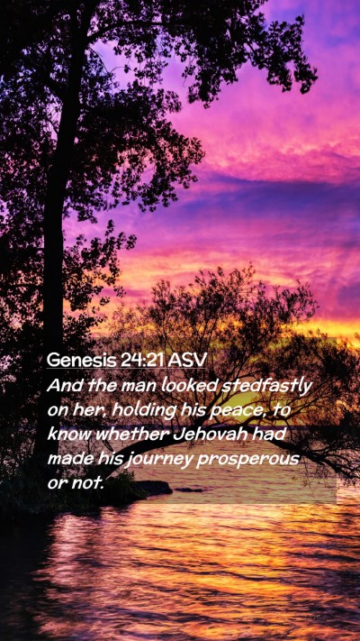 Picture 02 - Genesis 24:21 ASV Mobile Phone Wallpaper - And the man looked stedfastly on her, holding his - Mobile Bible Verse Wallpaper