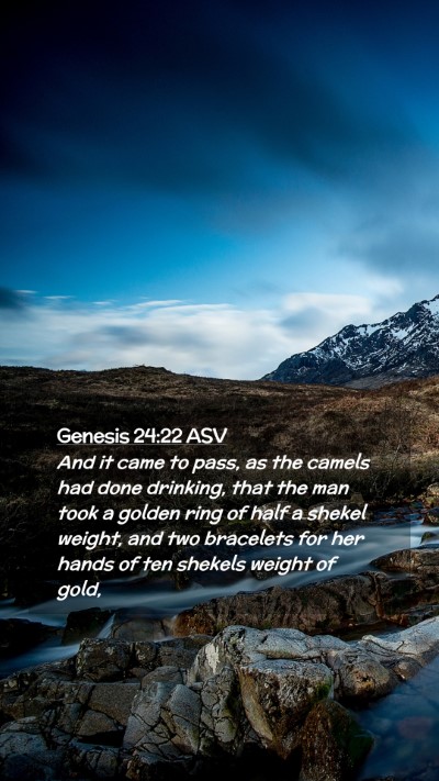 Picture 02 - Genesis 24:22 ASV Mobile Phone Wallpaper - And it came to pass, as the camels had done - Mobile Bible Verse Wallpaper