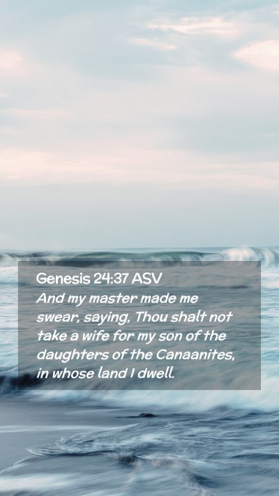 Picture 02 - Genesis 24:37 ASV Mobile Phone Wallpaper - And my master made me swear, saying, Thou shalt - Mobile Bible Verse Wallpaper