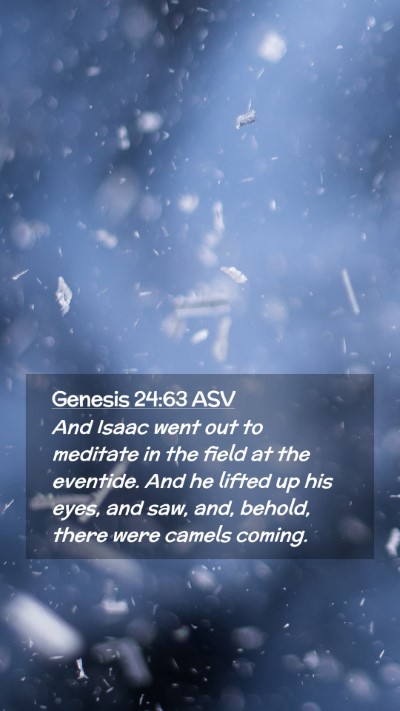 Picture 02 - Genesis 24:63 ASV Mobile Phone Wallpaper - And Isaac went out to meditate in the field at - Mobile Bible Verse Wallpaper