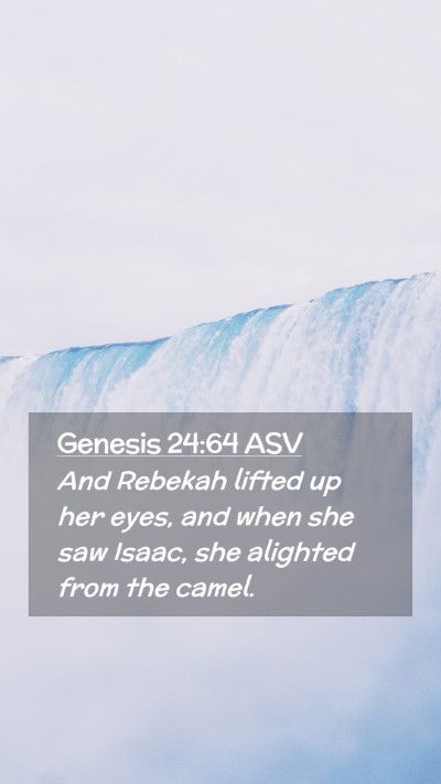 Picture 02 - Genesis 24:64 ASV Mobile Phone Wallpaper - And Rebekah lifted up her eyes, and when she saw - Mobile Bible Verse Wallpaper