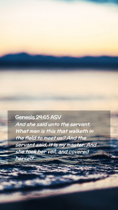 Picture 02 - Genesis 24:65 ASV Mobile Phone Wallpaper - And she said unto the servant, What man is this - Mobile Bible Verse Wallpaper