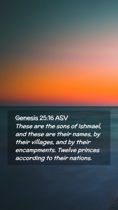 Picture 02 - Genesis 25:16 ASV Mobile Phone Wallpaper - These are the sons of Ishmael, and these are - Mobile Bible Verse Wallpaper