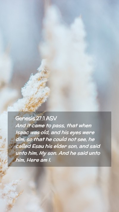 Picture 02 - Genesis 27:1 ASV Mobile Phone Wallpaper - And it came to pass, that when Isaac was old, and - Mobile Bible Verse Wallpaper