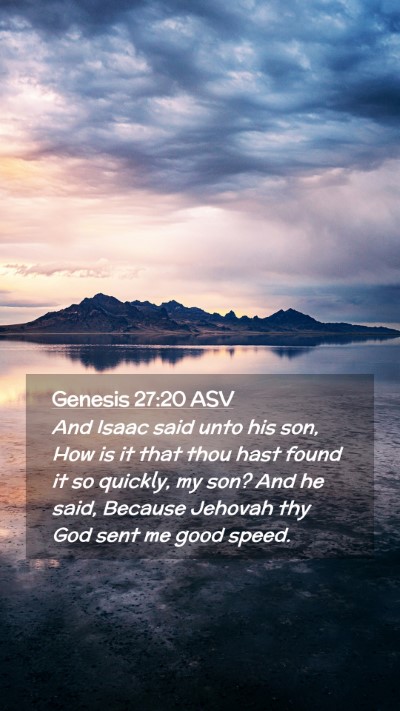 Picture 02 - Genesis 27:20 ASV Mobile Phone Wallpaper - And Isaac said unto his son, How is it that thou - Mobile Bible Verse Wallpaper