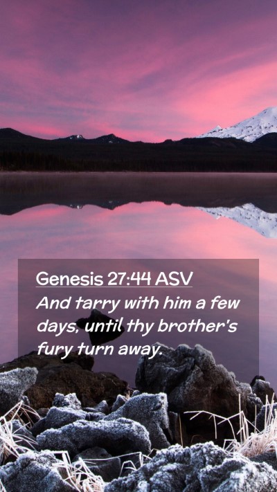Picture 02 - Genesis 27:44 ASV Mobile Phone Wallpaper - And tarry with him a few days, until thy - Mobile Bible Verse Wallpaper